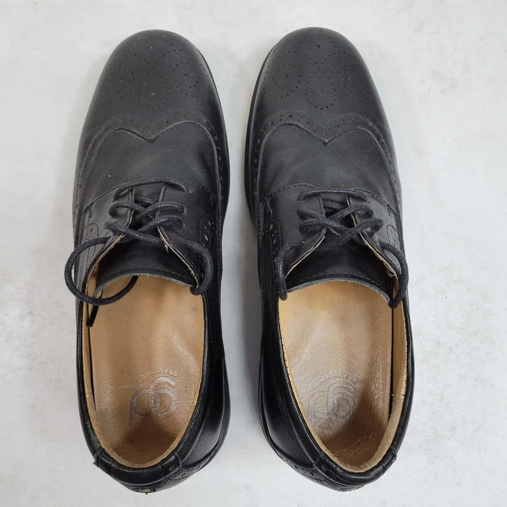 Gravity Defyer Men's Black Wingtip‎ Oxford Dress Shoes Size 10 Comfort Leather